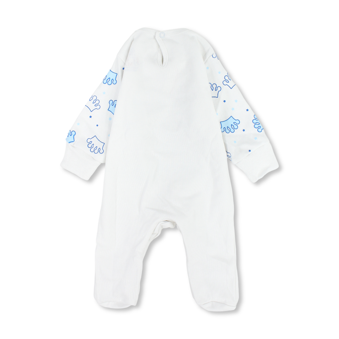Cotton Baby Footie with "Prince" Print