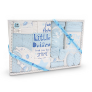 Baby Boys Gift Clothes Box – White* Baby Blue with "Prince" Print 3-6m (20Pcs)