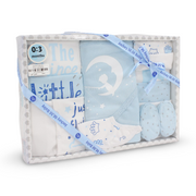 Baby Boys Gift Clothes Box – White* Baby Blue with "Prince" Print 0-3m (10Pcs)
