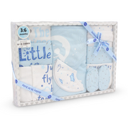 Baby Boys Gift Clothes Box – White* Baby Blue with "Prince" Print 3-6m (10Pcs)