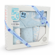 Baby Boys Gift Clothes Box – White* Baby Blue with "Prince" Print 0-3m (5Pcs)