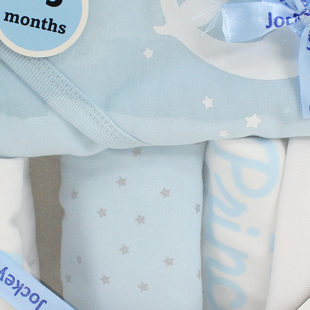Baby Boys Gift Clothes Box – White* Baby Blue with "Prince" Print 0-3m (5Pcs)