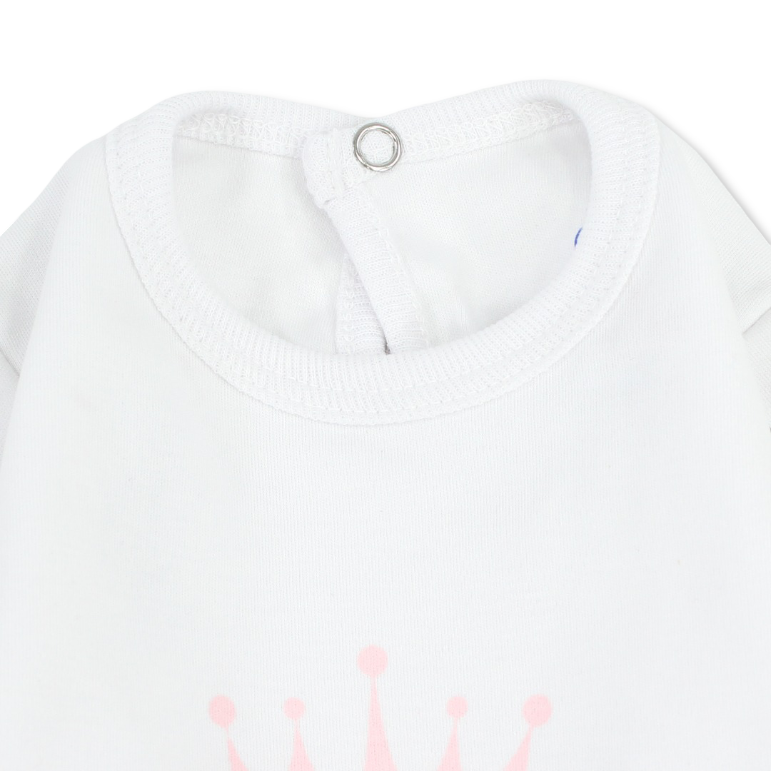 Baby Girls Cotton Baby Footie with "Princess" Print