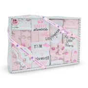 Baby Girls Gift Clothes Box – White* Pink with "Princess" Print 3-6m (20Pcs)