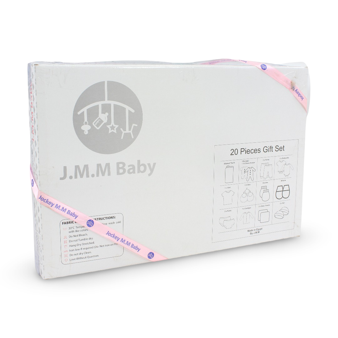 Baby Girls Gift Clothes Box – White* Pink with "Princess" Print 3-6m (20Pcs)