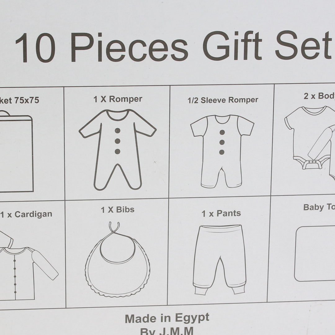 Baby Girls Gift Clothes Box – White* Pink with "Princess" Print 3-6m (10Pcs)