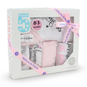 Baby Girls Gift Clothes Box – White* Pink with "Princess" Print 0-3m (5Pcs)