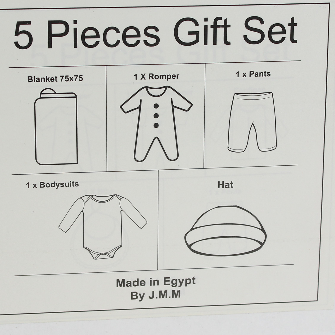 Baby Girls Gift Clothes Box – White* Pink with "Princess" Print 0-3m (5Pcs)