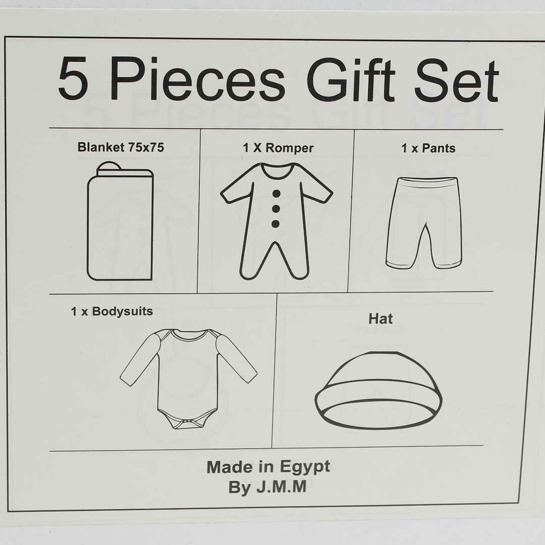 Baby Girls Gift Clothes Box – White* Pink with "Princess" Print 3-6m (5Pcs)