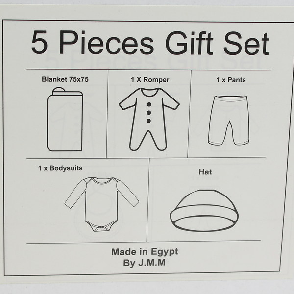 Baby Girls Gift Clothes Box – White* Pink with "Princess" Print 3-6m (5Pcs)