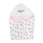 Cotton Baby Blanket – White* Pink with "Princess" Print