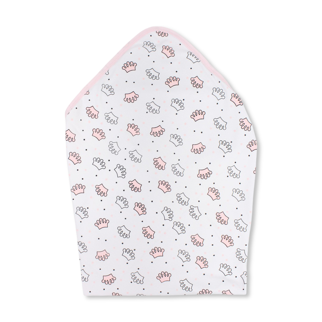Cotton Baby Blanket – White* Pink with "Princess" Print