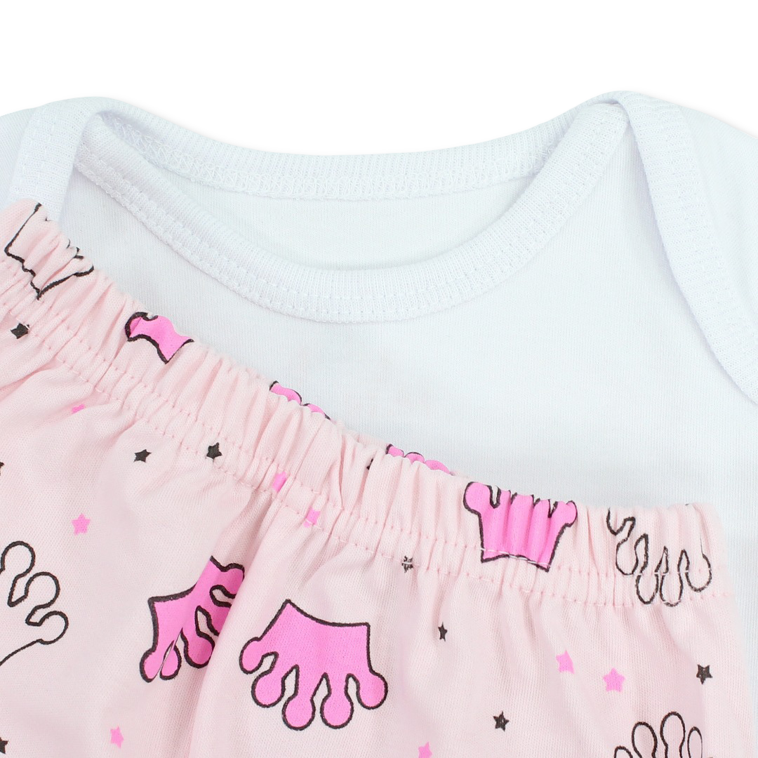 Baby Girls Cotton Pajama – White with "It's The Little Moments That Made Life Big" Print