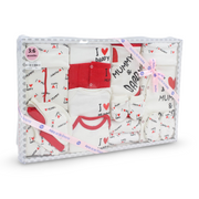Unisex Baby Gift Clothes Box – Off-White with "I love Mummy & Daddy" Print 3-6m (20Pcs)