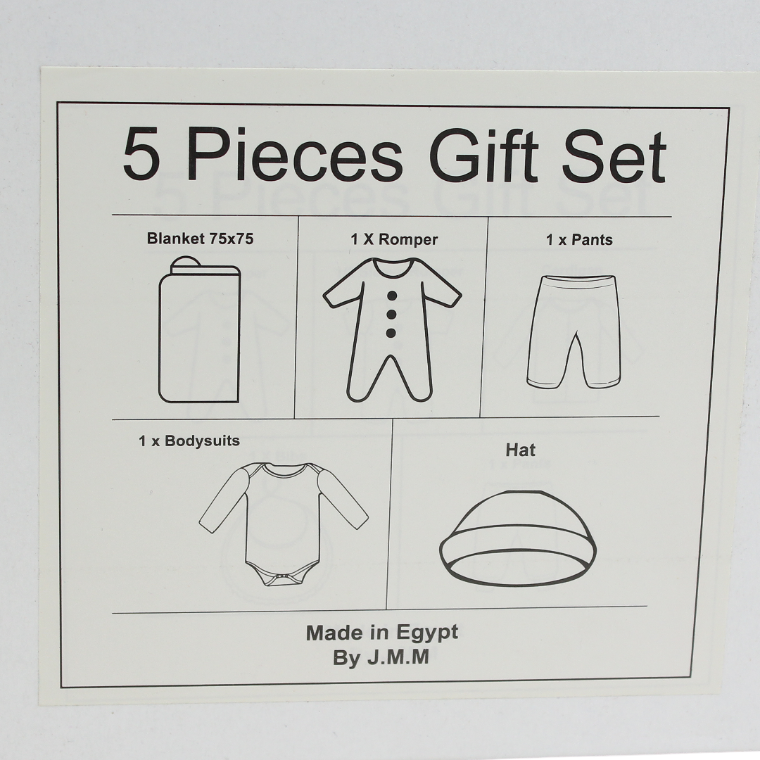 Unisex Baby Gift Clothes Box – Off-White with "I love Mummy & Daddy" Print 3-6m (5Pcs)