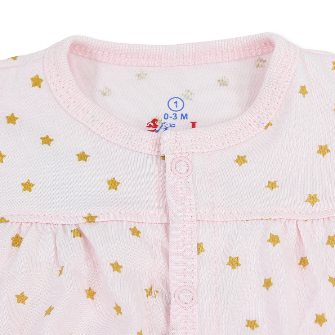 Baby Girls Cotton Romper – Unicorn Print
