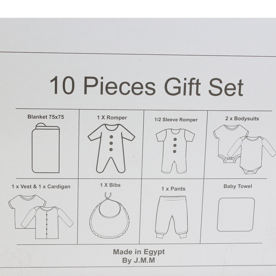 Baby Girls Gift Clothes Box – Off-White with Ice Cream Print 0-3m (10Pcs)