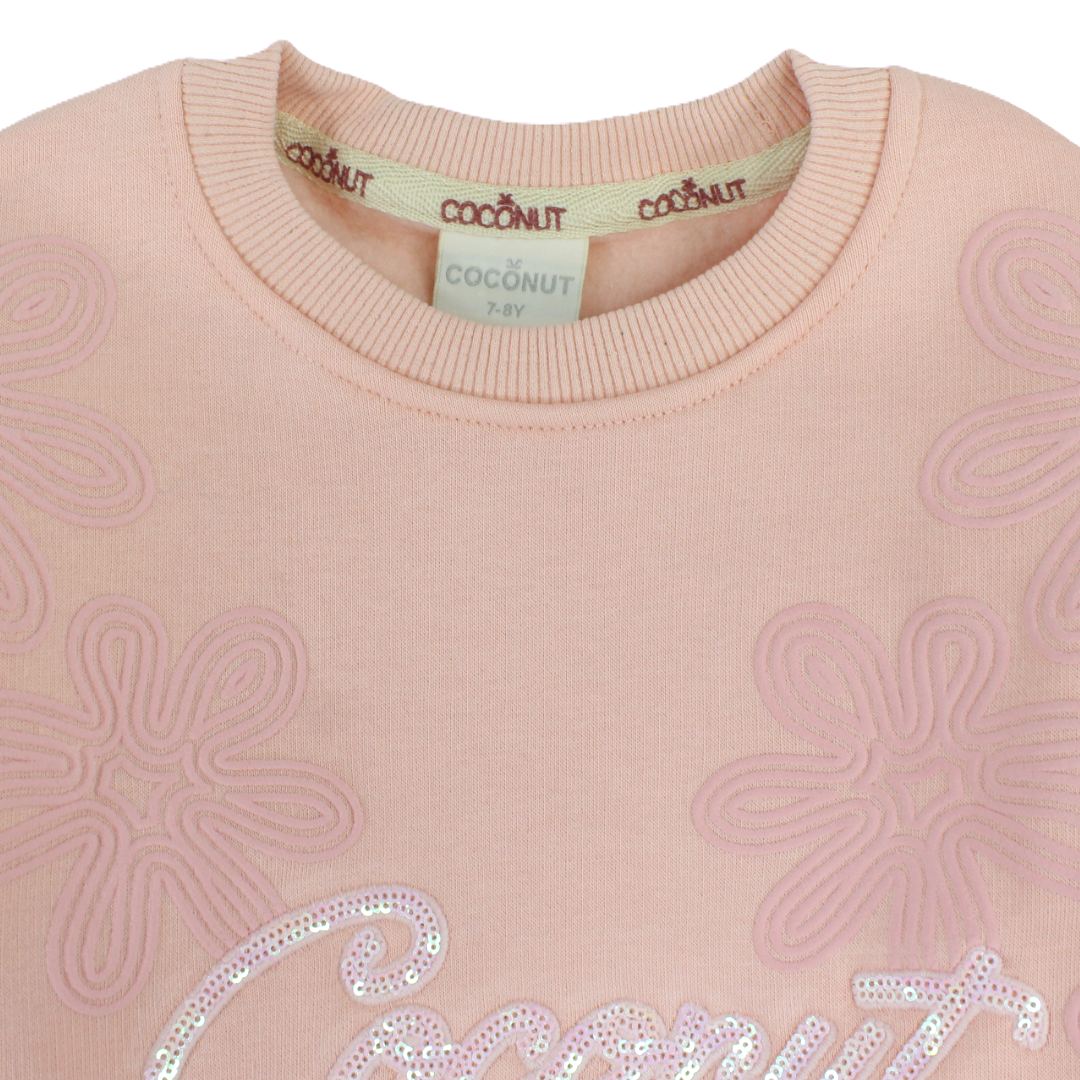 Girls Cotton Sweatshirt – Coconut Print