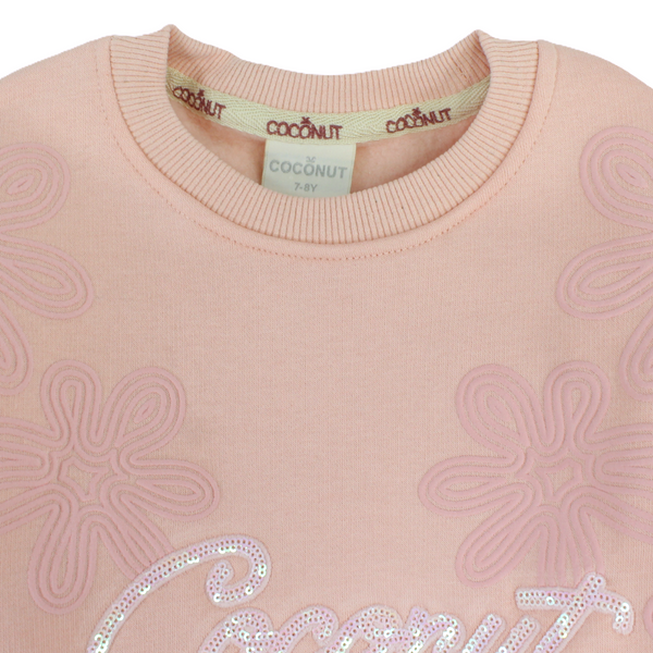 Girls Cotton Sweatshirt – Coconut Print