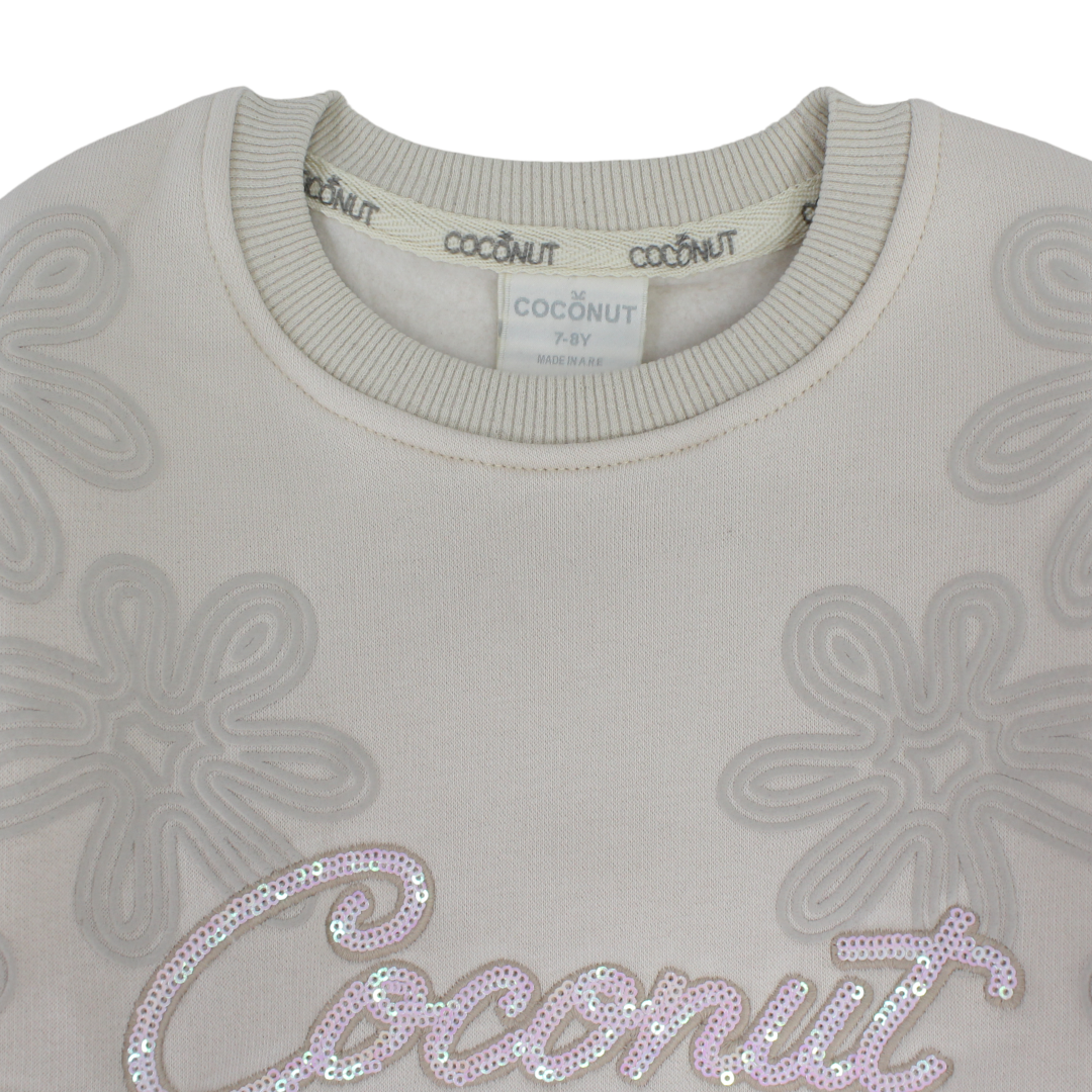 Girls Cotton Sweatshirt – Coconut Print