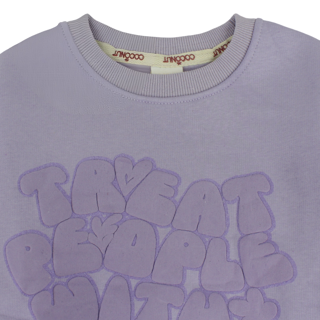Girls Cotton Sweatshirt – ”Treat People With Kindness” Design