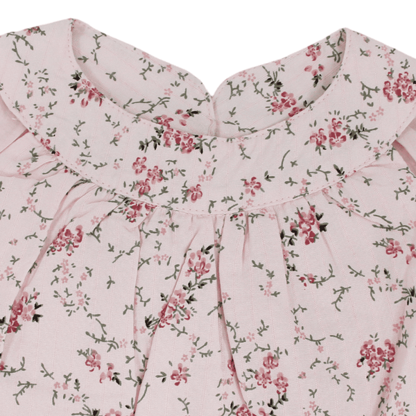 Girls Cotton Sleeveless Dress – Pink with Flowers Print