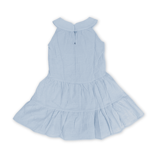 Girls Cotton Sleeveless Dress – Baby Blue