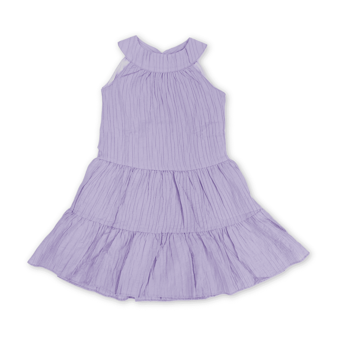 Girls Cotton Sleeveless Dress – Purple - Clothing - Coconut