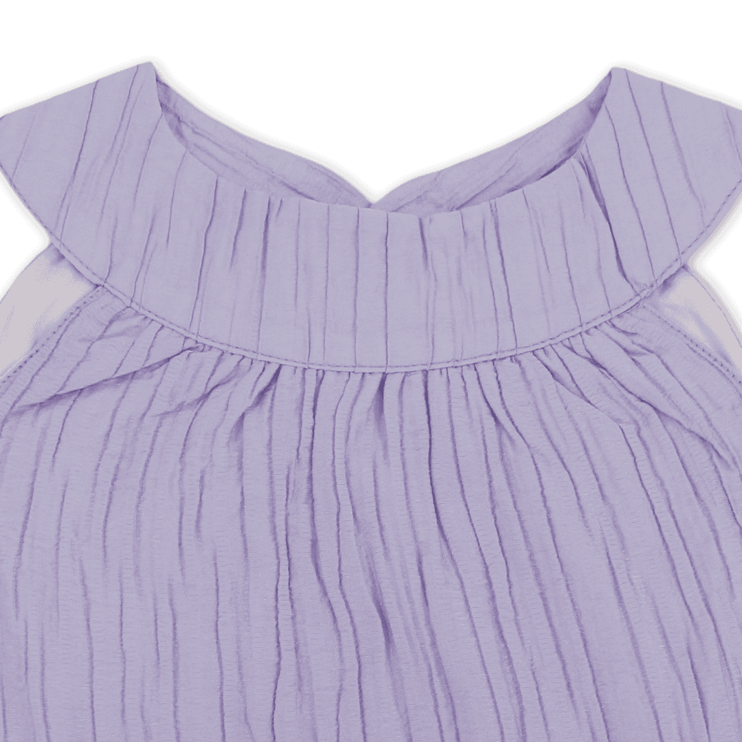 Girls Cotton Sleeveless Dress – Purple
