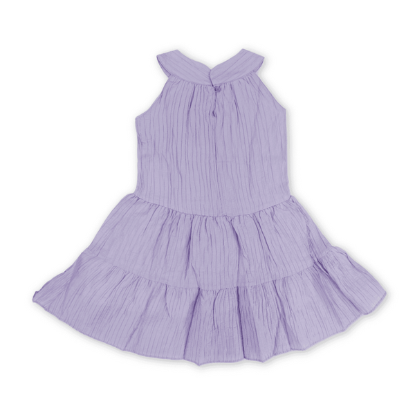 Girls Cotton Sleeveless Dress – Purple
