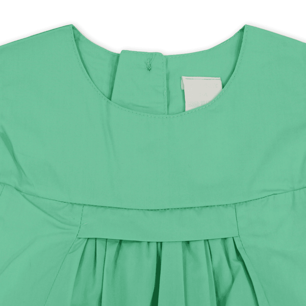 Girls Cotton Sleeveless Dress – Green