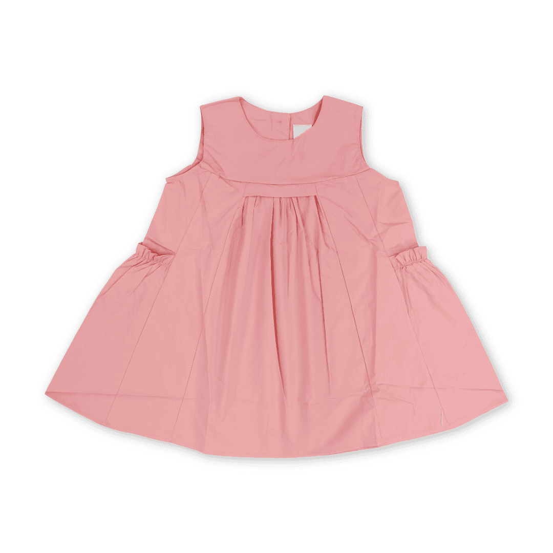 Girls Cotton Sleeveless Dress – Salmon - Clothing - Coconut