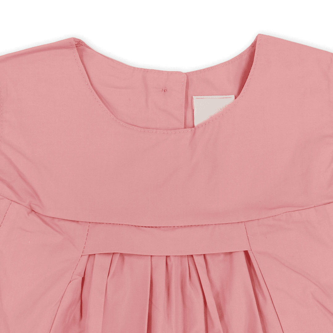 Girls Cotton Sleeveless Dress – Salmon