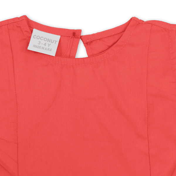 Girls Cotton Sleeveless Dress – Red