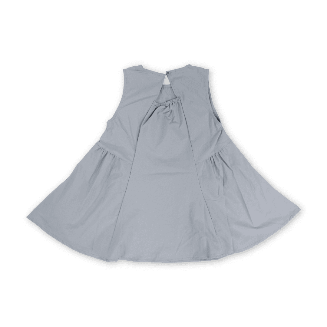 Girls Cotton Sleeveless Dress – Grey