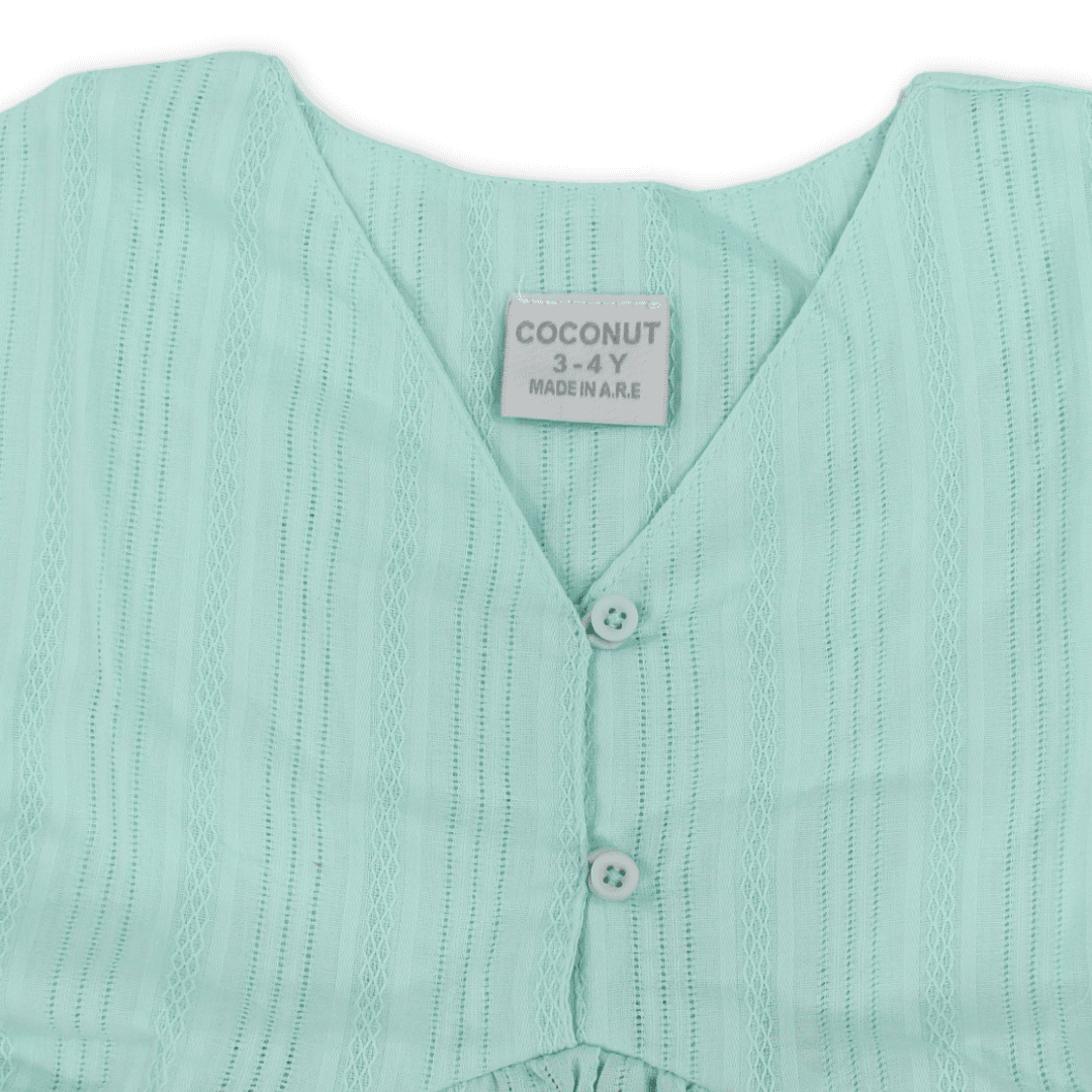 Girls Cotton Dress – Mint