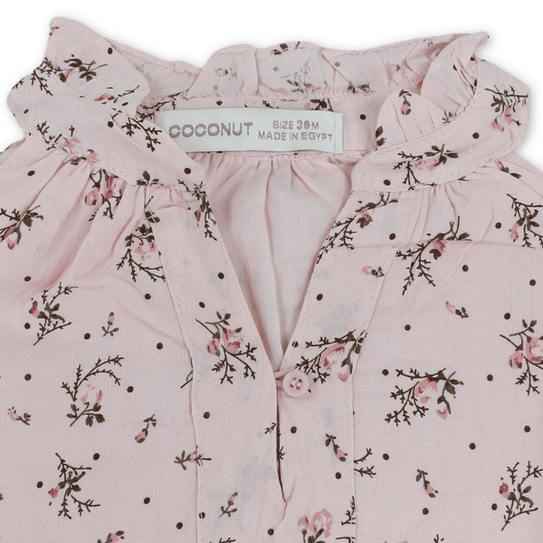 Girls Cotton Sleeveless Dress – Pink with Flowers Print