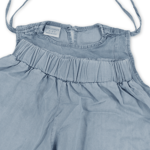 Girls Cotton Denim Outfit Set – Baby Blue