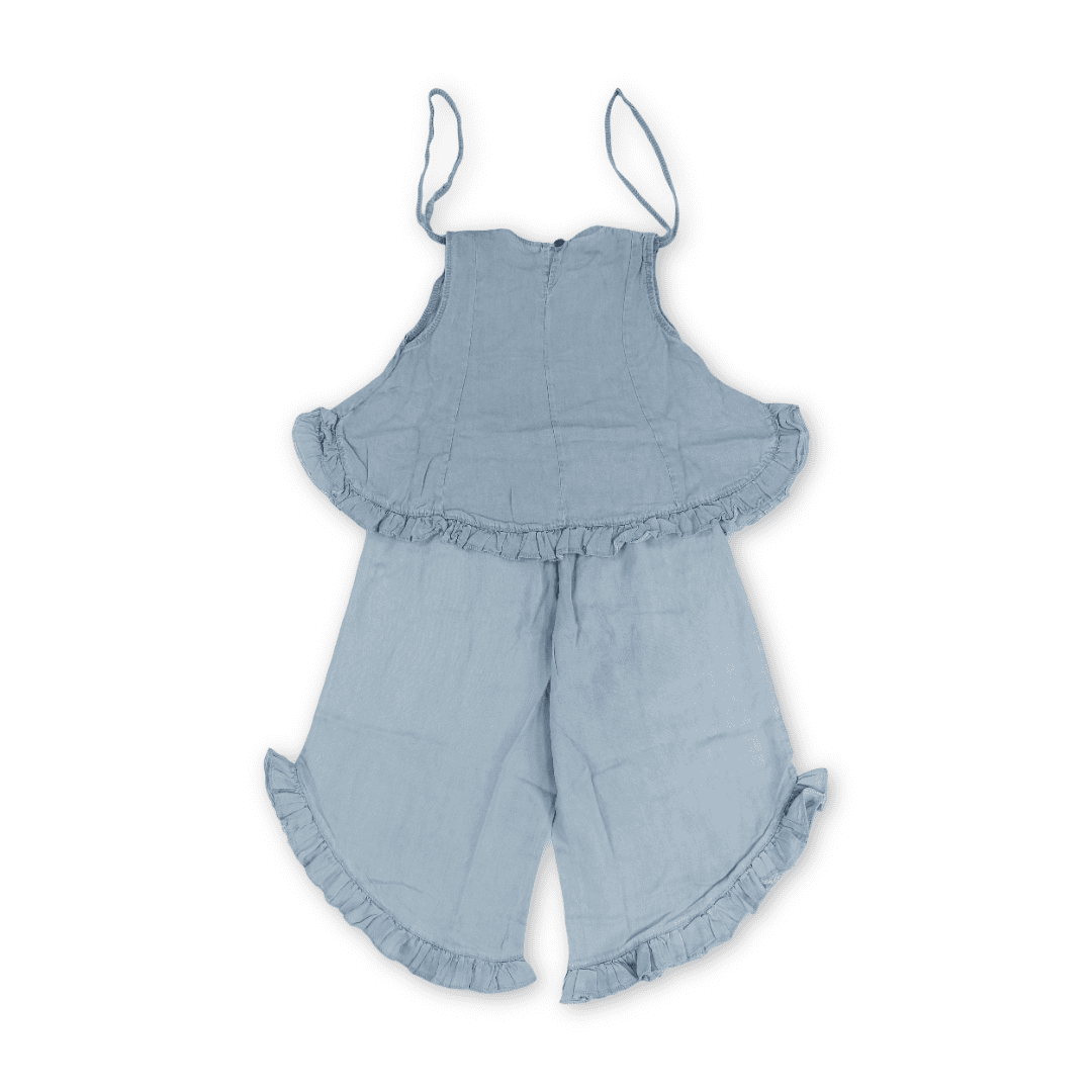 Girls Cotton Denim Outfit Set – Baby Blue