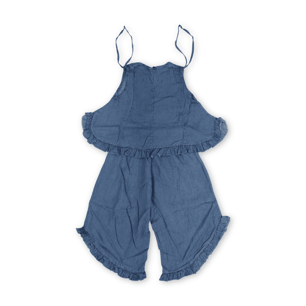 Girls Cotton Denim Outfit Set – Blue