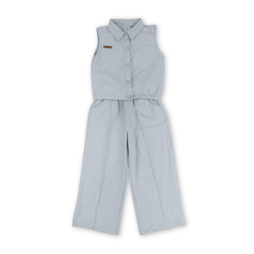 Girls Cotton Outfit Set – Baby Blue - Clothing - Coconut
