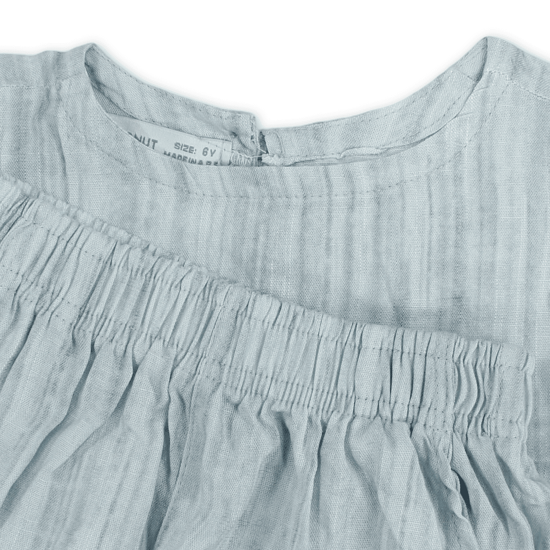 Girls Cotton Outfit Set – Baby Blue
