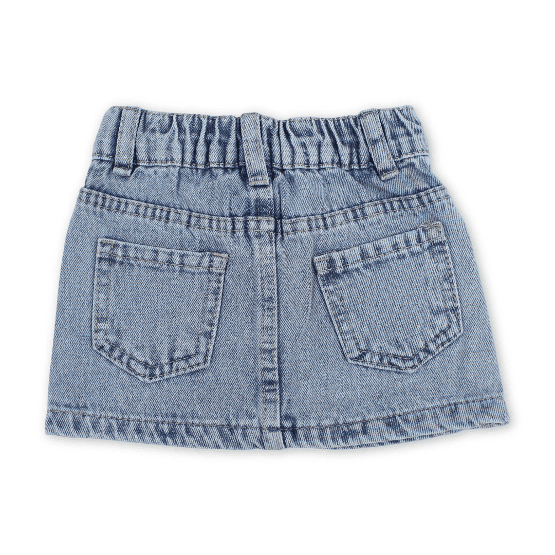 Baby Girls Cotton Denim Skirt – Light Blue