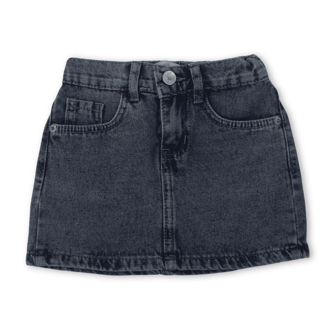 Girls Cotton Denim Skirt – Dark Blue - Clothing - Coconut