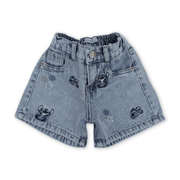Girls Cotton Denim Short – Stitch Embroidery
