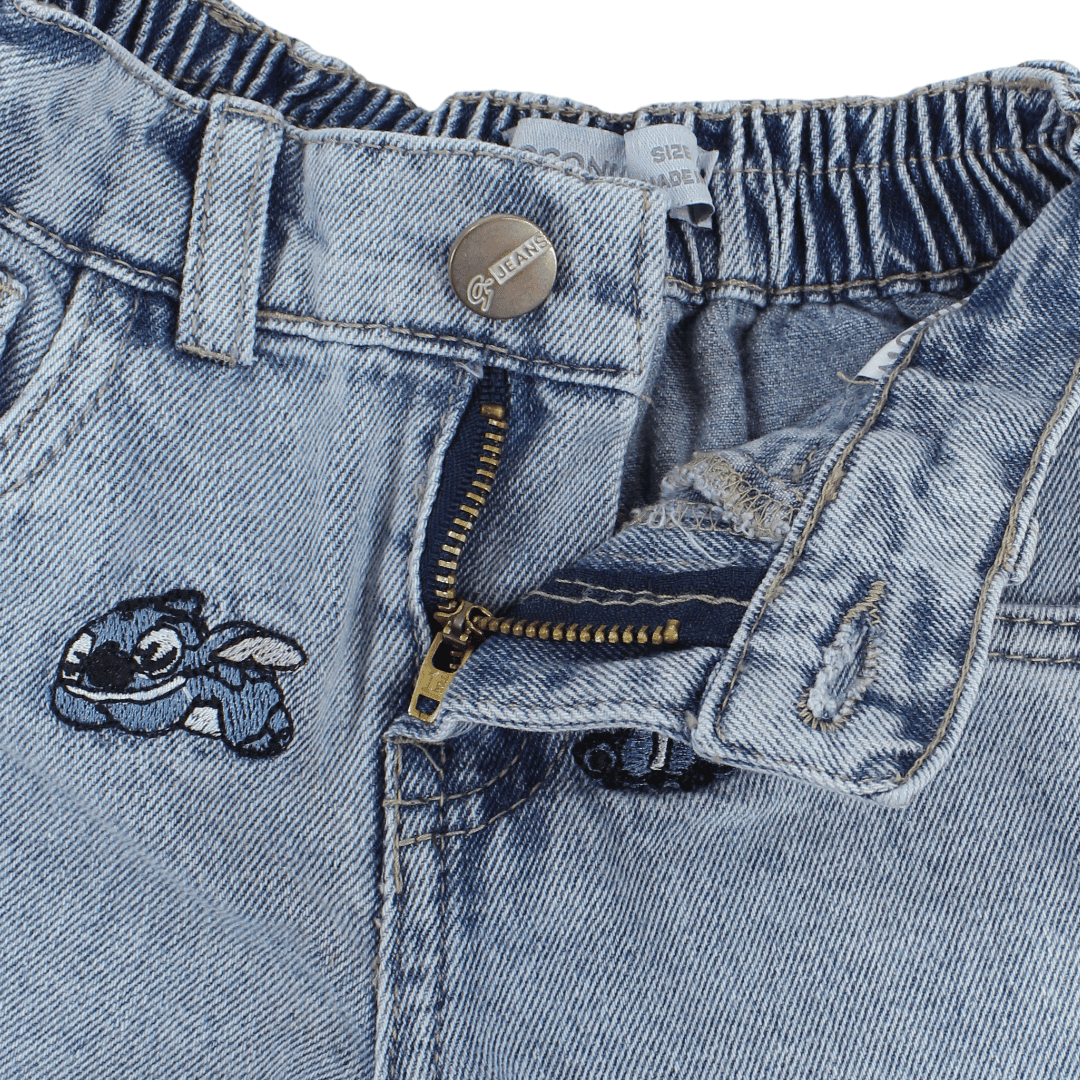 Girls Cotton Denim Short – Stitch Embroidery