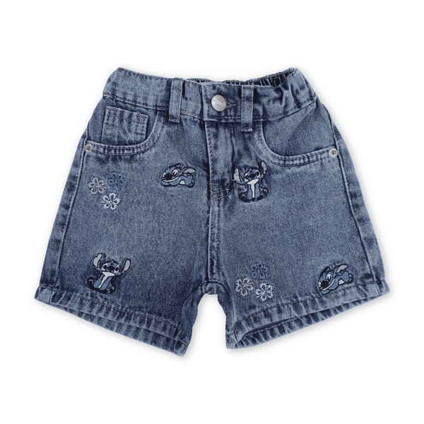 Girls Cotton Denim Short – Stitch Embroidery