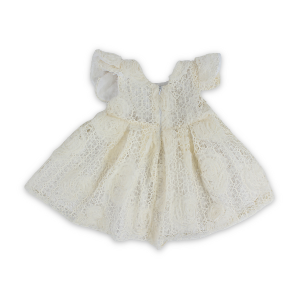 Baby Girls Jacquard Dress – Beige
