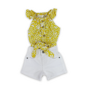 Girls Cotton Outfit Set – Yellow