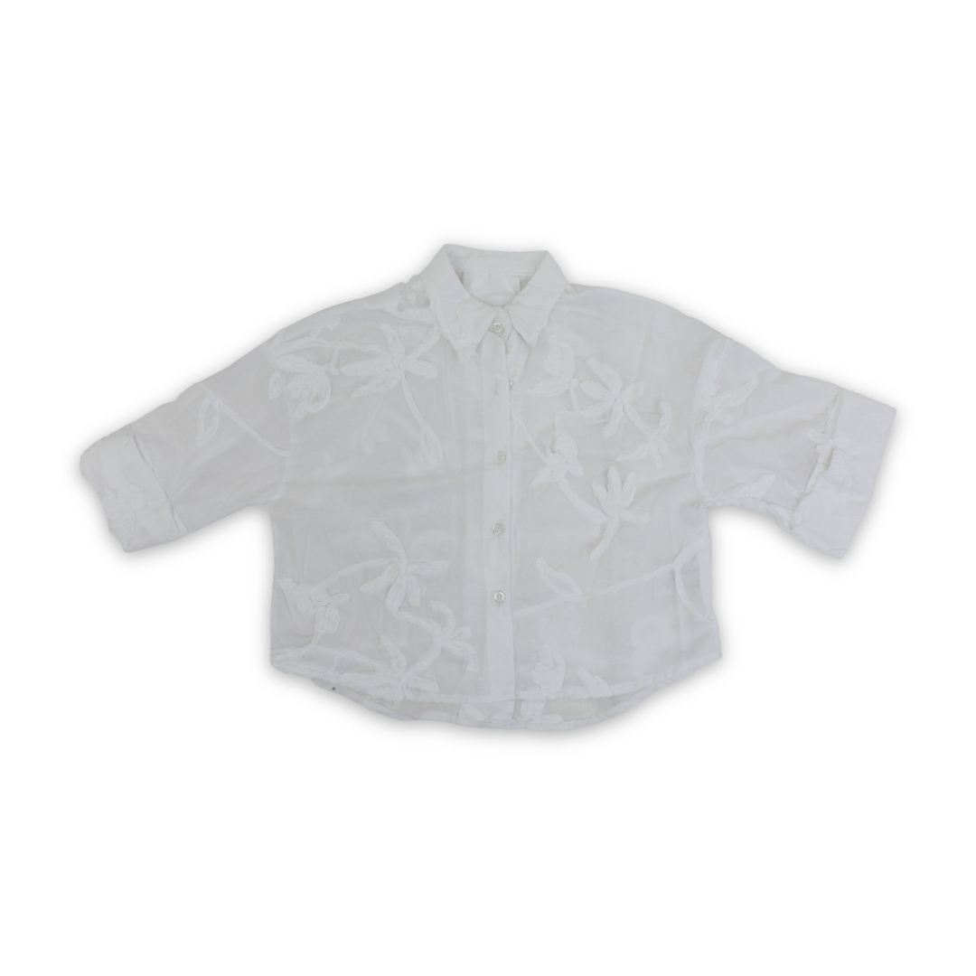 Girls Cotton Blouse – Off-White - Clothing - Jupiter